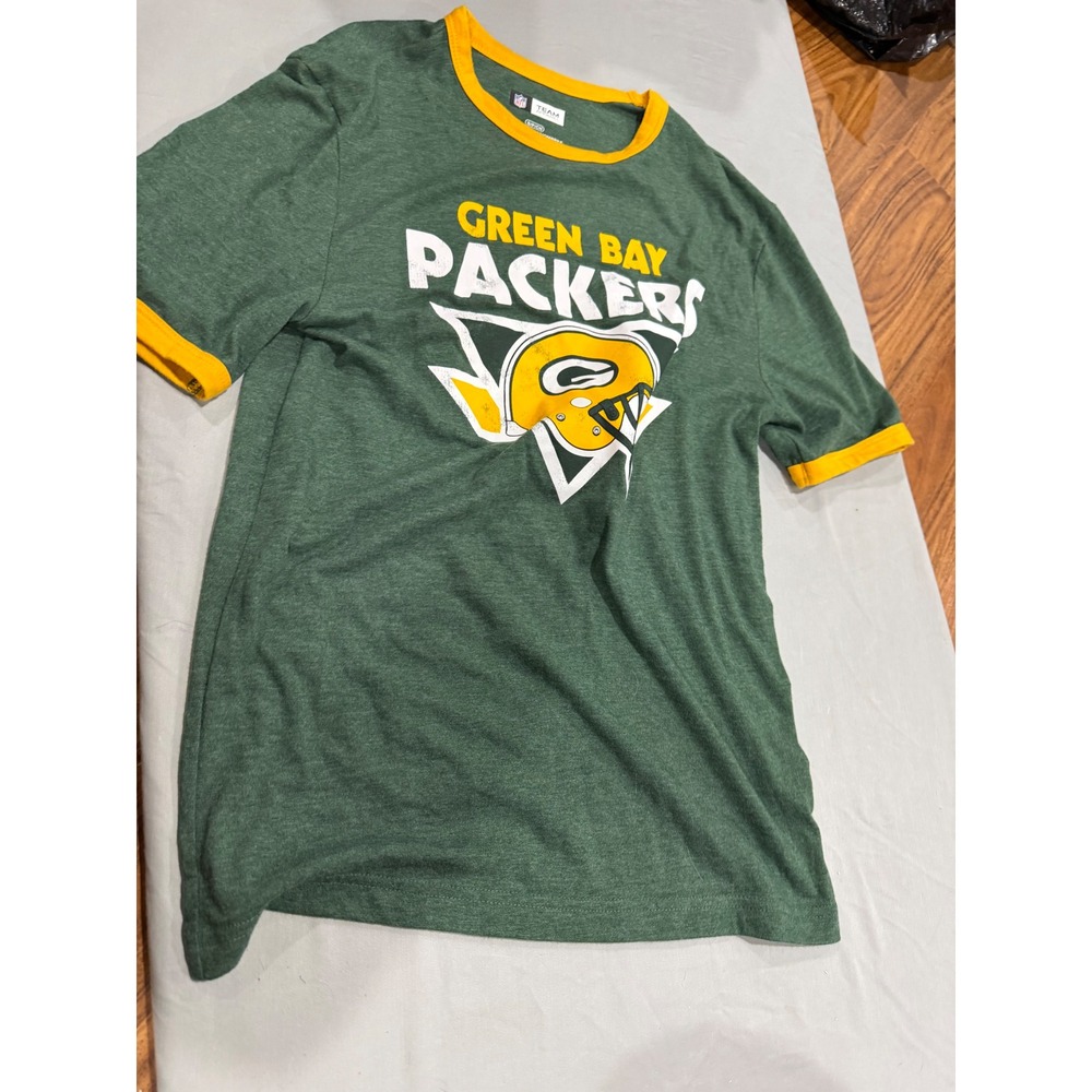 Gorpcore Mens NFL Team Apparel Green Bay Packers Ringer Tee Small Green